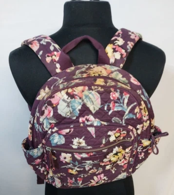 Vera Bradley Lighten Up Backpack Indiana Blossoms Purple Floral School Travel - Image 1 of 4