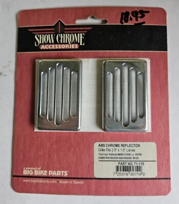 Rejilla reflectora cromada ABS Big Bike Parts para Kawaski VN750,800,1600,2000,86-05 Foto 1 de 4