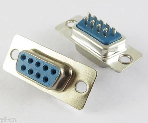 Conector de puerto serie de soldadura chasis hembra D-Sub 9 pines de 2 filas 100 un. para uso en PC - Imagen 1 de 3