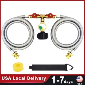 5ft Propane 2 Way Y Splitter Adapter Hose Converter for Heater 1 lb to 20 lb - Picture 1 of 12