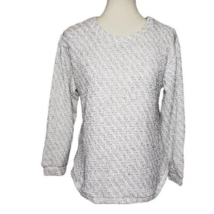 John Paul Richard Women's Silver Tinsel Pullover Sweater Top Sz Petite Large PL - Picture 1 of 9