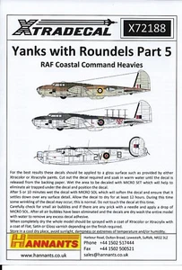 X72188 Xtradecal 1:72 Yankees con redondeles: RAF Coastal Command Heavies - Imagen 1 de 4