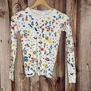 Hanna Andersson 150 US 12 Floral Lions Owls Unicorn Pajamas long John top only - Picture 1 of 3