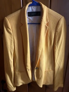 Giacca Blazer Zara Basic Bella Arancione/Oro Colore 1 Bottone Foderata Taglia Large - Foto 1 di 6