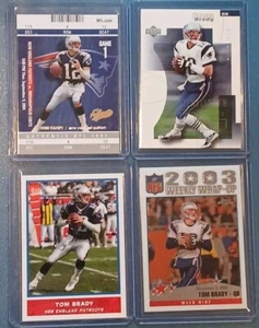 LOT OF 4 CARDS TOM BRADY 2003-04 UD FINITE BAZOOKA FLEER AUTHENTIX TOPPS CHROME - Picture 1 of 7