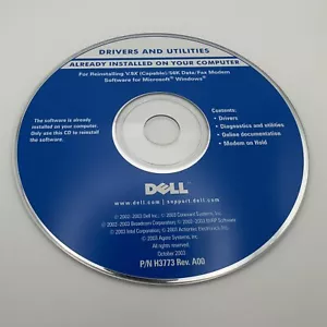 DELL Drivers and Utilities for Reinstalling V9X Capable 56K PN H3773 A02 - Picture 1 of 2