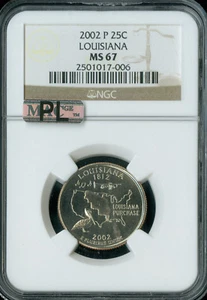 2002 P LOUISIANA QUARTER NGC MS67 MAC PL 2ND FINEST GRADE . - Picture 1 of 4