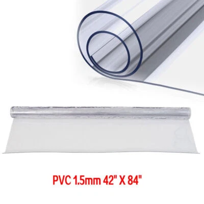 42"X84" 1.5mm Thick Clear PVC Table Protector Cover Mat Tablecloth Table Protect - Image 1 of 4