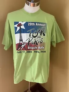 Vintage 2004 Tour De Paris Bicycle Race Rally Shirt XL - Bike Texas 20th Annual - Picture 1 of 6
