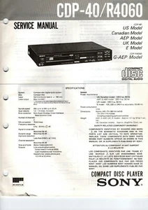 Service Manual SONY CDP-40 / R4060 - Bild 1 von 2
