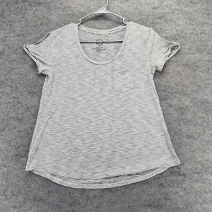 Maurices Shirt Damen mittelgrau Kurzarm Rundhals gestreift 24/7 - Bild 1 von 7