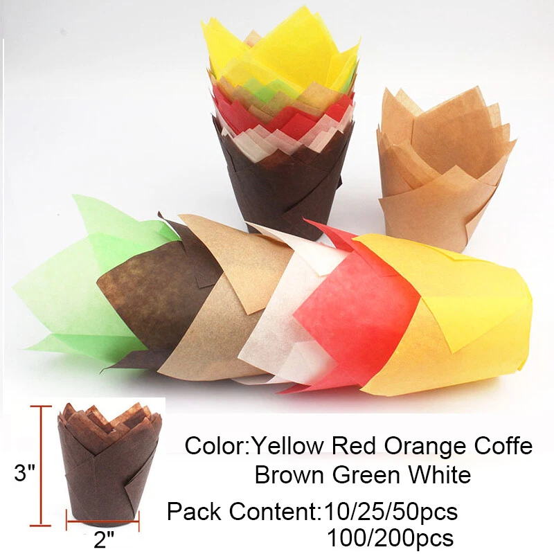 Tulpe Backen Cupcake Liners Cup Paper Wrapper Fall Kuchen Muffin Tasse - Bild 1 von 4