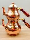 Turkish Copper Tea Pot Set Handmade Hammered kettle traditional Fast shipping 