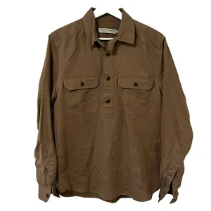 R.M. Williams Men's Brown 1/2 Button Long Sleeve Worker Shirt Size Small - Picture 1 of 6
