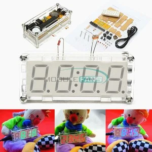 4-Digit LED Digital Electronic Clock DIY Kit Light Control Case Red/Blue/Green - Picture 1 of 41