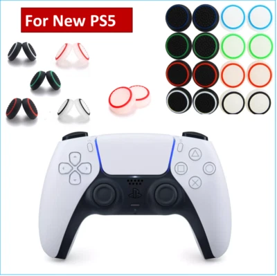 2 x Silicone Rubber Thumb Stick Joystick Grip Caps For New PS5 Controller - Image 1 of 4