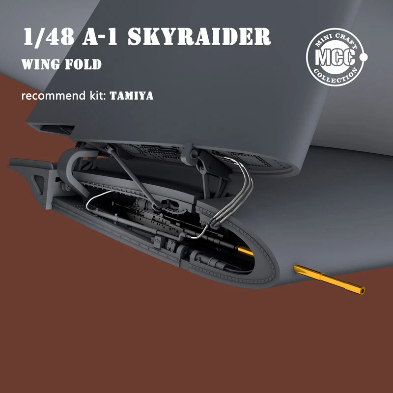 Mini Craft 1/48 A-1 Skyraider Wing Fold w/Metal Gun Barrels for Tamiya kits - Image 1 of 1