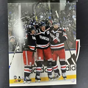 Mats Zuccarello Kevin Shattenkirk & J. T. Miller Signed Rangers 16x20 Fanatics - Picture 1 of 5