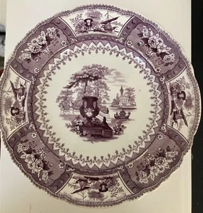 Strafordshire T Mayer Canova Plate Purple Transferware.9.5” - Picture 1 of 7
