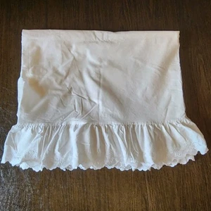 RALPH LAUREN 100% Cotton FULL / DOUBLE FLAT SHEET Eyelet Ruffle White 95" × 76" - Picture 1 of 10