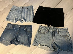 LOTE DE PANTALONES CORTOS VAQUEROS TARGET CAT AND JACK ART CLASS XL GRANDES 10-12 14 RAYAS ESTRELLAS NUEVOS - Imagen 1 de 7