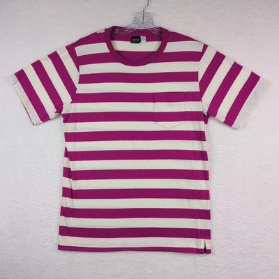 Camiseta De Colección Lands End Para Hombre Bolsillo Medio Rayas Púrpura Hecha en EE. UU. Puntada Única Foto 1 de 4