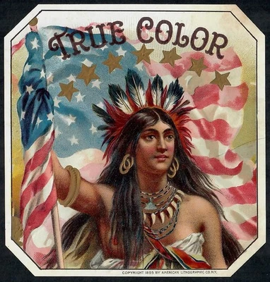 Etiqueta exterior de cigarro color verdadero vintage Foto 1 de 2