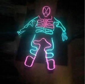Traje con luz LED Disfraz de baile Traje de robot, Halloween Glow Sticks Disfraz 3XL - Imagen 1 de 3
