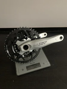 Shimano Deore XT FC-M760/761 Crankset 44/32/22T, Hollowtech II 9s Silver 175mm - Picture 1 of 11