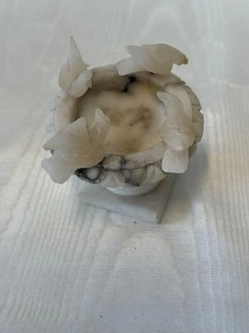 Vintage Italian Alabaster/Marble Mini Birdbath with ALL 4 Doves - Picture 1 of 7