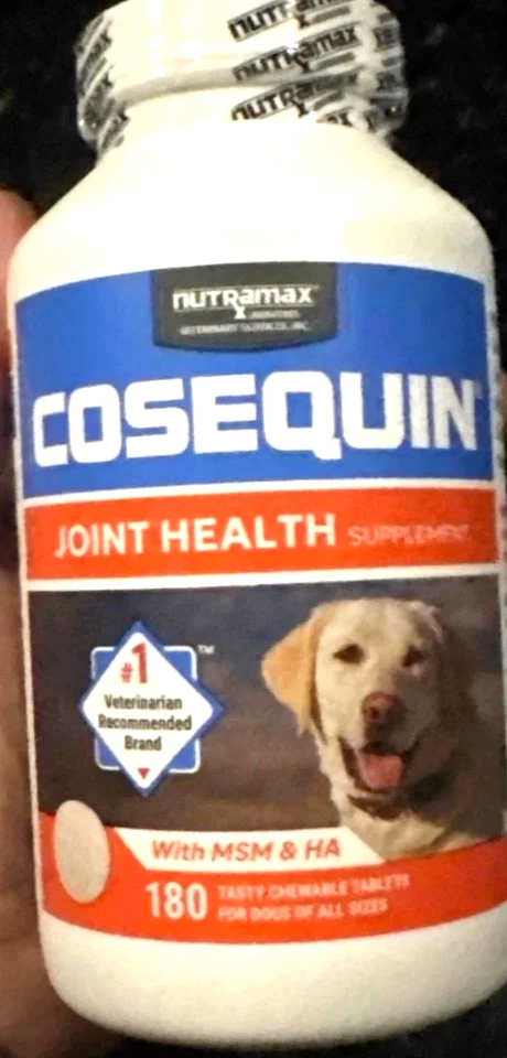 COSEQUIN JOINT HEALTH SUPPLEMENT FOR DOGS WITH MSM & HA-180 TABLETS EXP 06/2028 - Image 1 of 1