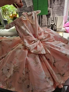 Dress for a girl 5 years old floral fluffy peach color dress for birthday elegan - Picture 1 of 7