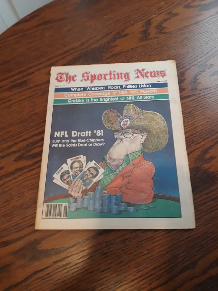 MAY 2,1981-THE SPORTING NEWS-BUM PHILLIPS NFL DRAFT PREVIEW(NM) - Image 1 of 1