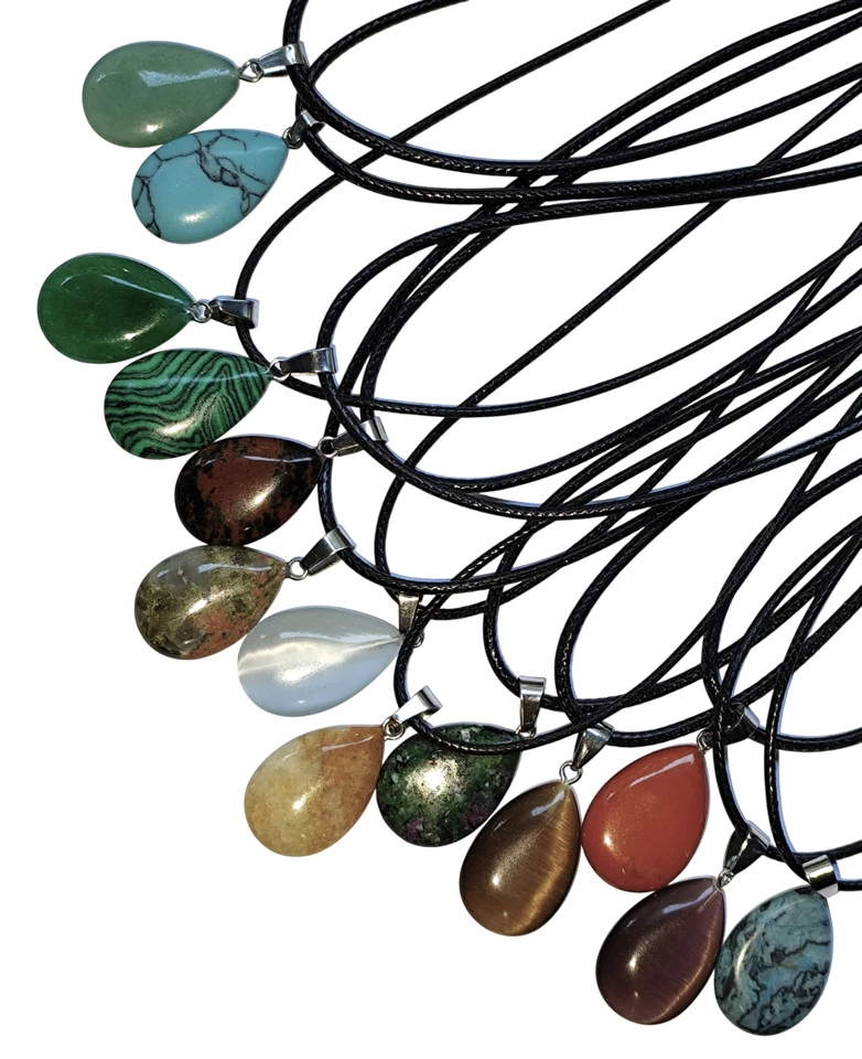 Anhänger Edelstein Naturstein Heilstein Mineral inkl. Kordel - Bild 1 von 1