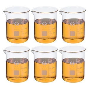 600ml Niedrige Form Glasbecher 6 Packung 3.3 Borosilikat Glas Skala Druck Skala - Bild 1 von 6