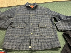 Chaqueta vaquera Double RL RRL para hombre azul marino jacpuard edición limitada talla M - Imagen 1 de 11