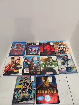 (Lot Of 10) Marvel Superhero Redbox Blu-Ray Movies Thor Spiderman Hulk Iron Man - Image 1 of 4