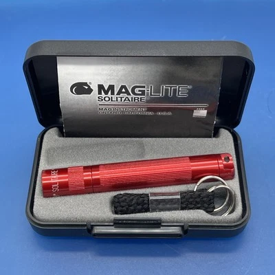 #Y12F Maglite Solitaire Incandescent 1-Cell Aaa Red Flashlight Presentation Case - Image 1 of 4