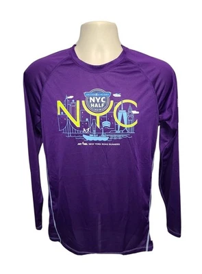 Camiseta deportiva NYRR United Airlines NYC Half 2018 para hombre pequeña púrpura manga larga Foto 1 de 4