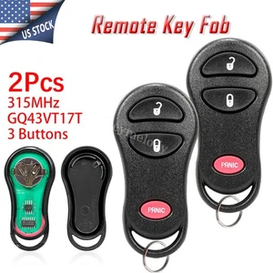2 Replacement For 2001 2002 2003 2004 Dodge Dakota 3 Button Remote Car Key Fob - Picture 1 of 7