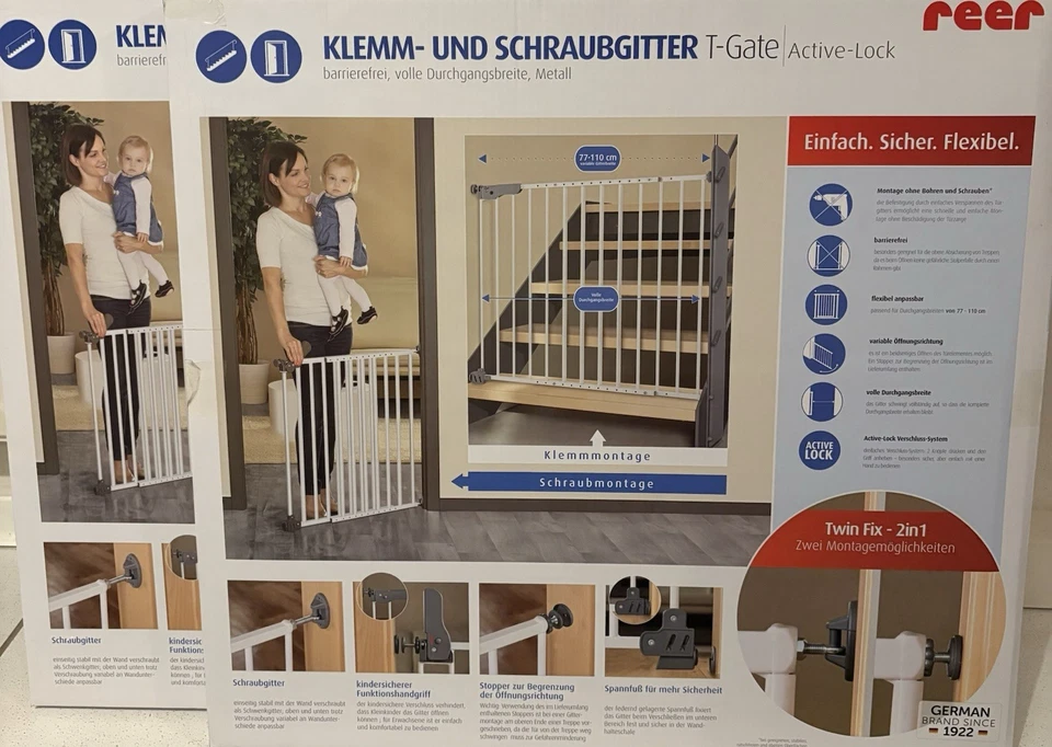 Klemm- u. Schraubgitter Reer T-Gate/Aktive Look barrierefrei, Metall weiß - Bild 1 von 1