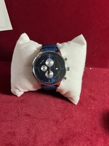 MATTHEW MERCURY WATCH SHADES OF BLUE Dial & Leather Band Quartz 45mm - Picture 1 of 8