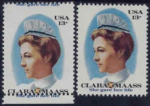 1699 - 13c Misperf Error / EFO Change of Design COD "Clara Maass" Mint NH - Picture 1 of 1