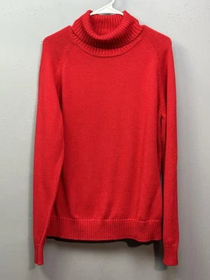 Suéter Jeanne Pierre Mujer XL Rojo Cuello Alto 100% Algodón Pullover Tejido Raglán Foto 1 de 4
