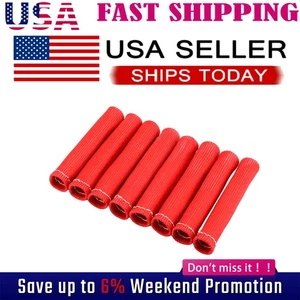 8X 2500° Spark Plug Wire Boots Protector Sleeve Heat Shield Cover For C - Picture 1 of 9