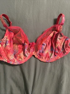 Neu mit Etikett Freya 32G USA Bügel-BH orange blau rot Spitze - Bild 1 von 6