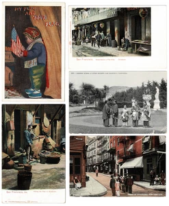 1901 Gebrauch Chinatown San Francisco Straßenszene PMC Hold to Light Ansichtskarte - Bild 1 von 4