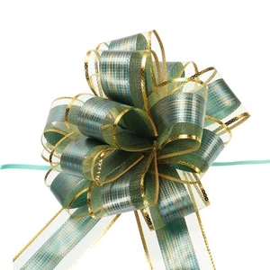 10pcs 7 Inch Large Pull Bow Gift Wrapping Bows Ribbon Organza Green for Weddi... - Picture 1 of 6