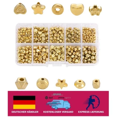 Vielfältige 500 Gold Spacer Perlen für kreative Schmuckprojekte – CCB Material - Bild 1 von 4