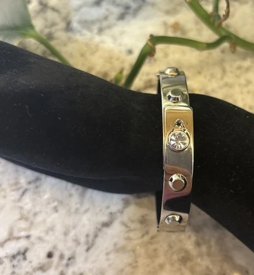 Michael Kors Studded Hinge Bracelet in Silver - Image 1 of 4